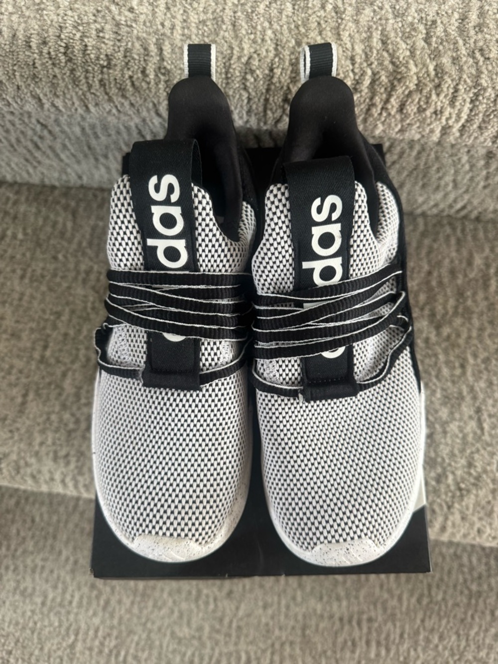 Adidas Light Racer Adapt - Kids/Boys Black & White Athletic shoes
